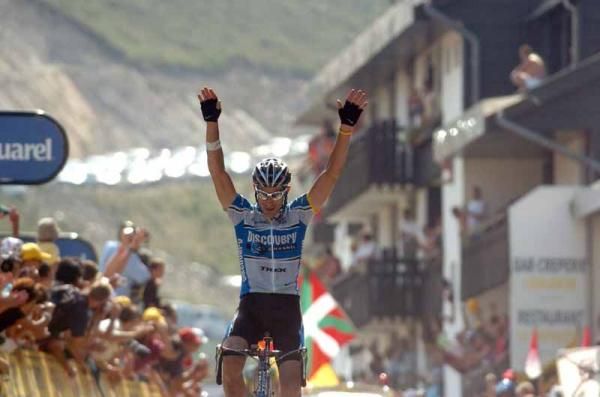 Winning a stage in the Tour de France in 2005