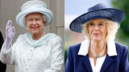 Queen Elizabeth's iconic diadem could possibly be worn by Camilla, seen here side-by-side