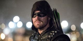 Stephen Amell as Oliver Queen alter ego Green Arrow in Arrow