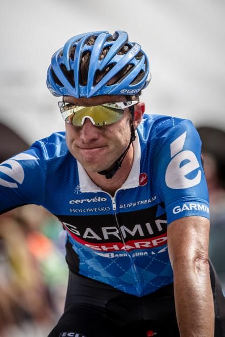 Christian Vande Velde (Garmin-Sharp) rolls across the line after his final pro race in the United States