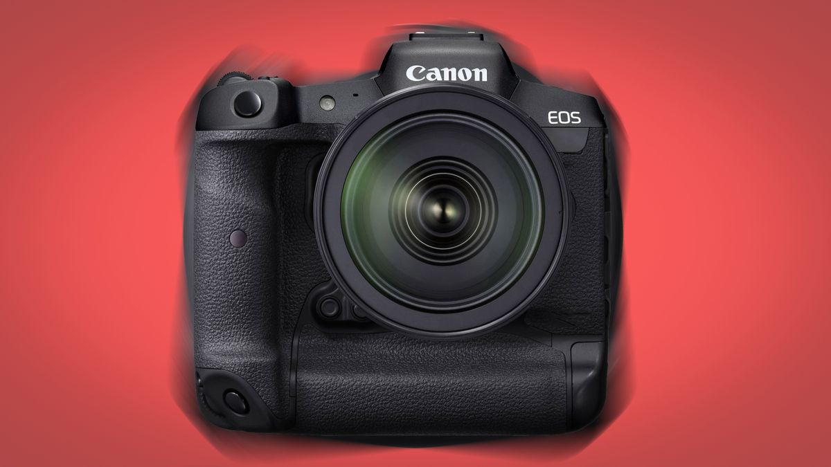 Illustration of haptic feedback on a Canon EOS R1 (mockup)