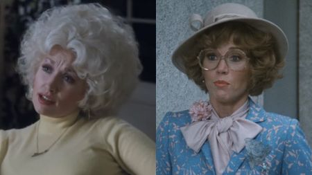 Dolly Parton and Jane Fonda star in 9 to 5.