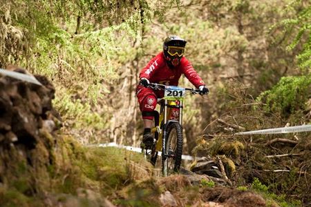 Floriane Pugin (Scott 11) races to a win in the elite women's race