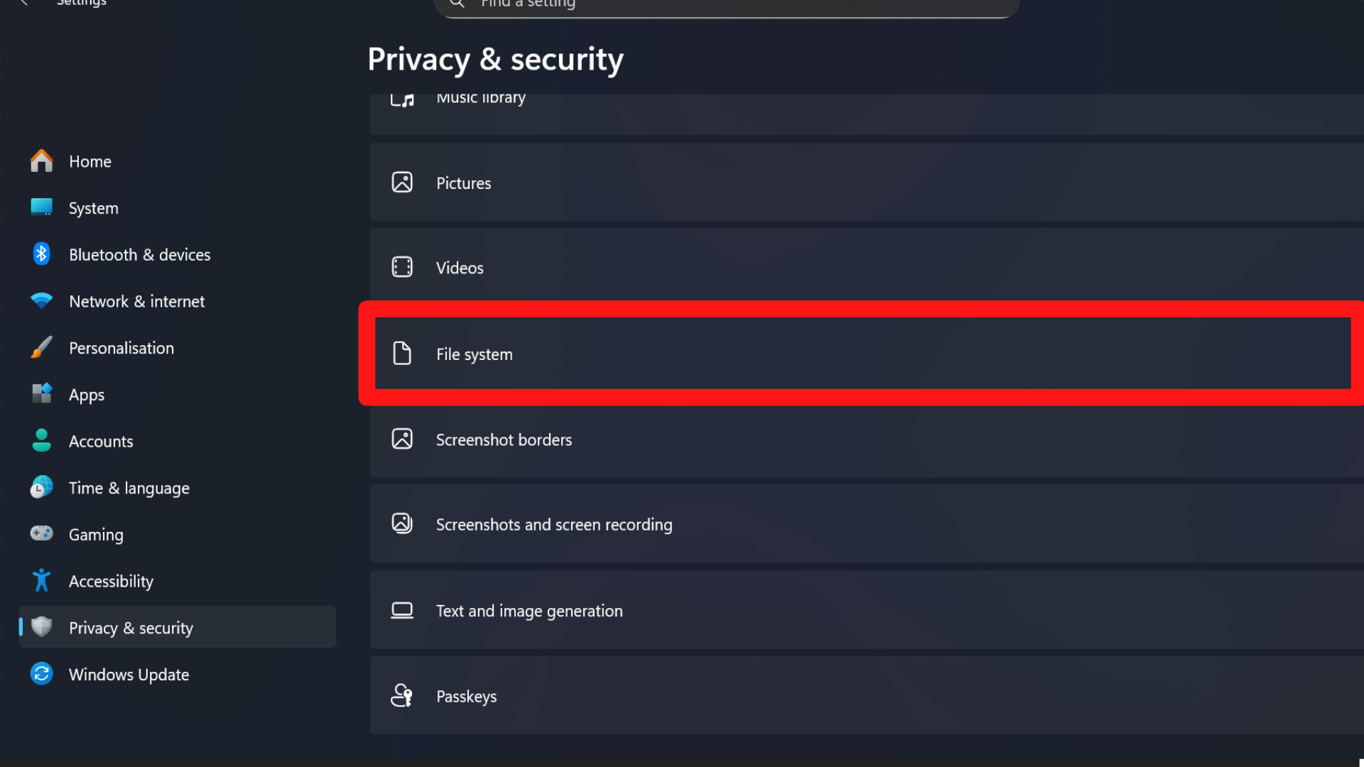 Settings for Windows
