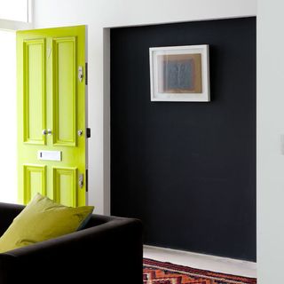 modern hallway with blocks of bold colour