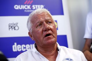 Deceuninck-QuickStep team manager Patrick Lefevere talks to the press on the second rest day at the 2019 Tour de France