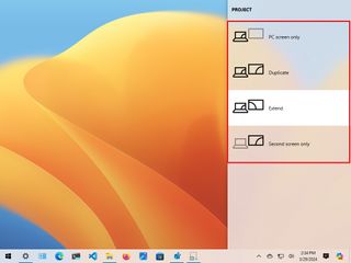 Windows 10 project options multi-monitor setup