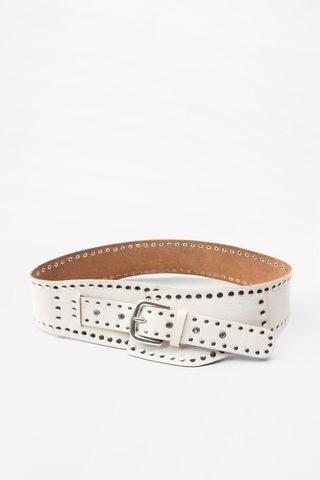 Distressed effect stud sash belt