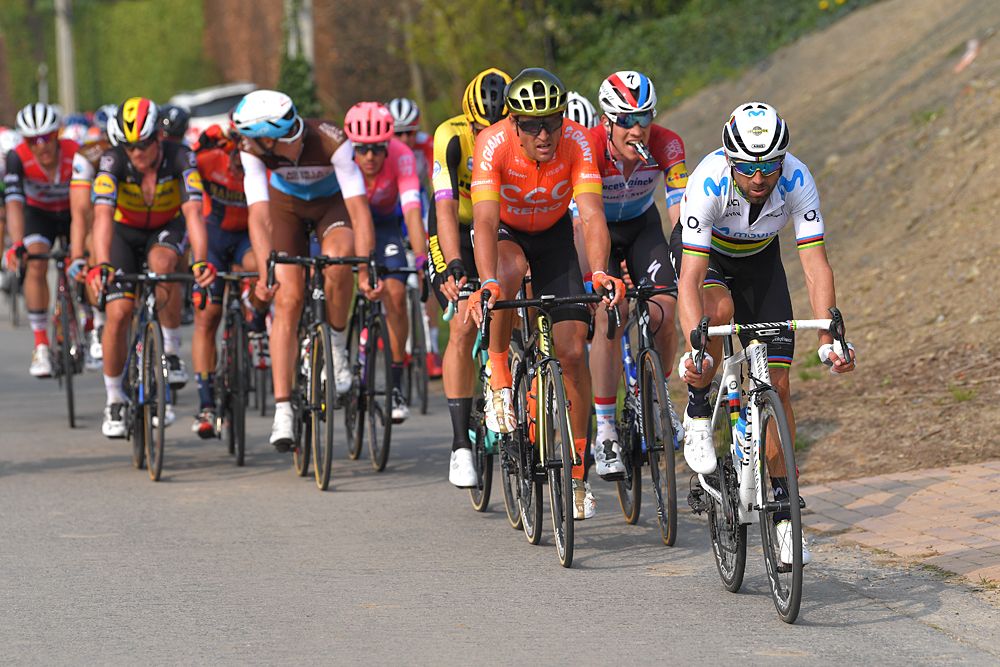 Alejandro Valverde (Movistar) racing Tour of Flanders