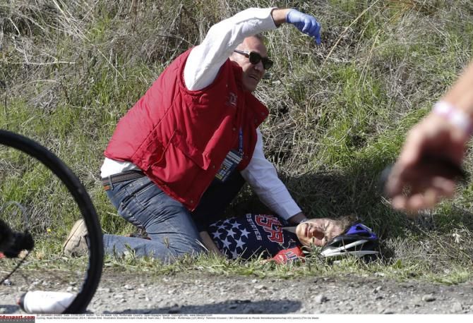 A massive crash early in the race saw numerous riders abandon due to injuries