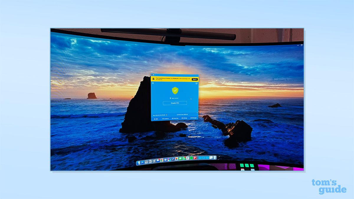 Hide.me Free's mac app connected