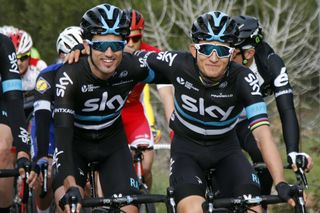 Beñat Intxausti and Michal Kwiatkowski in action during Day 4 of the 2016 Challanege Mallorca