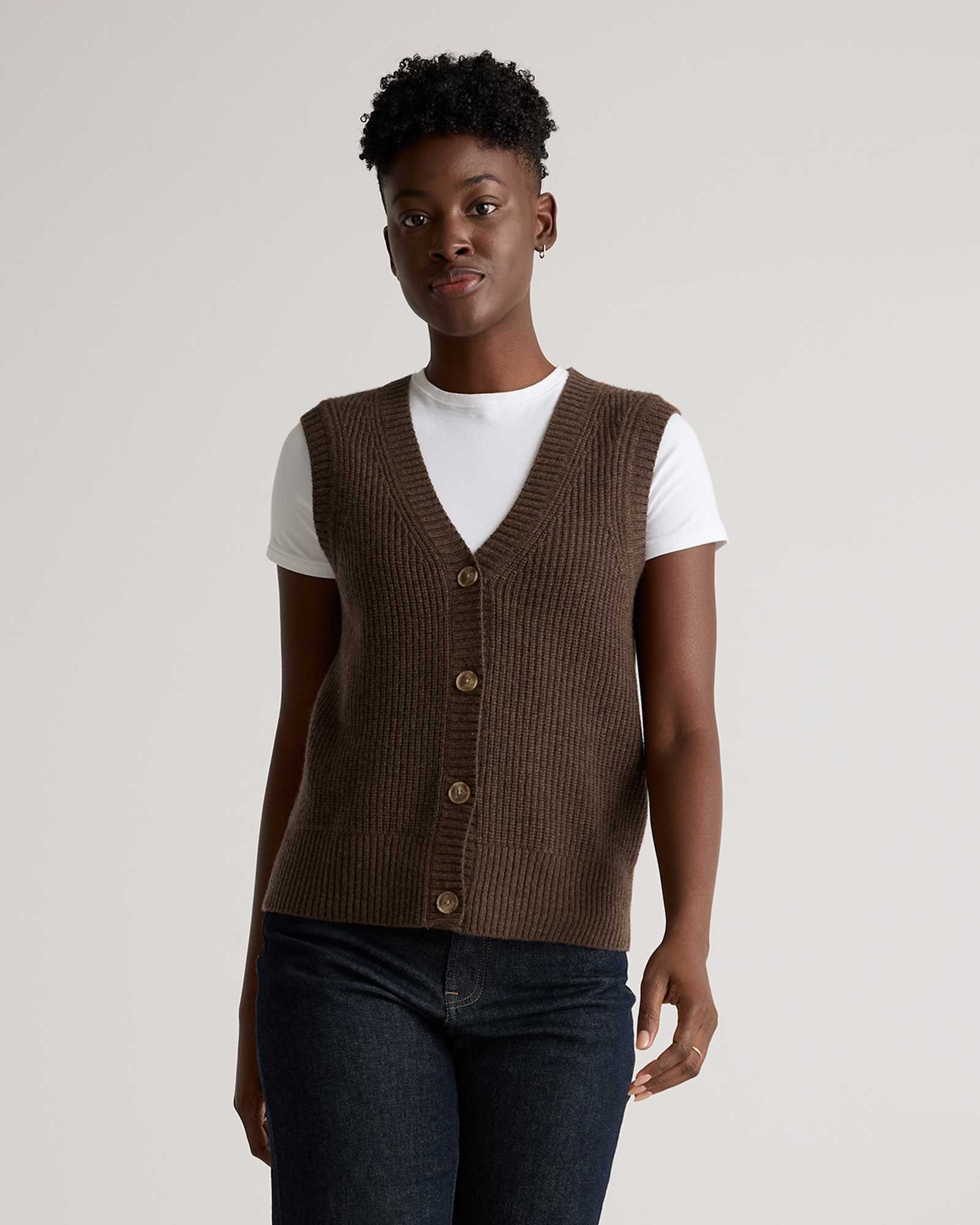 Quince, Mongolian Cashmere Fisherman Sweater Vest