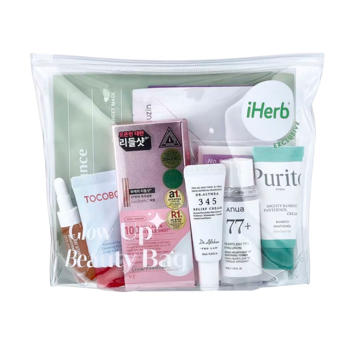 iHerb Exclusive, Korean Glow Up Beauty Bag, 8 Piece Set