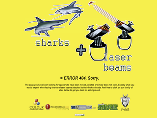 Sharks and laser beams = error 404