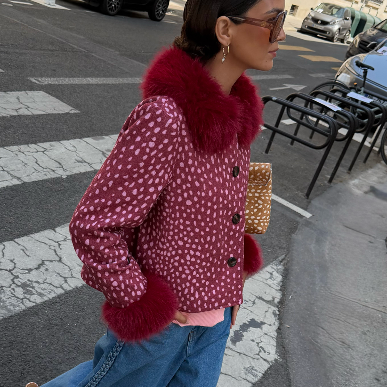 Burgundy Deer Jacket - Xs