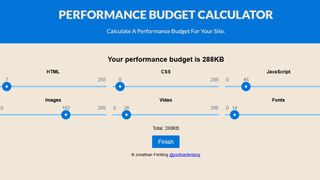 performance budget calculator website