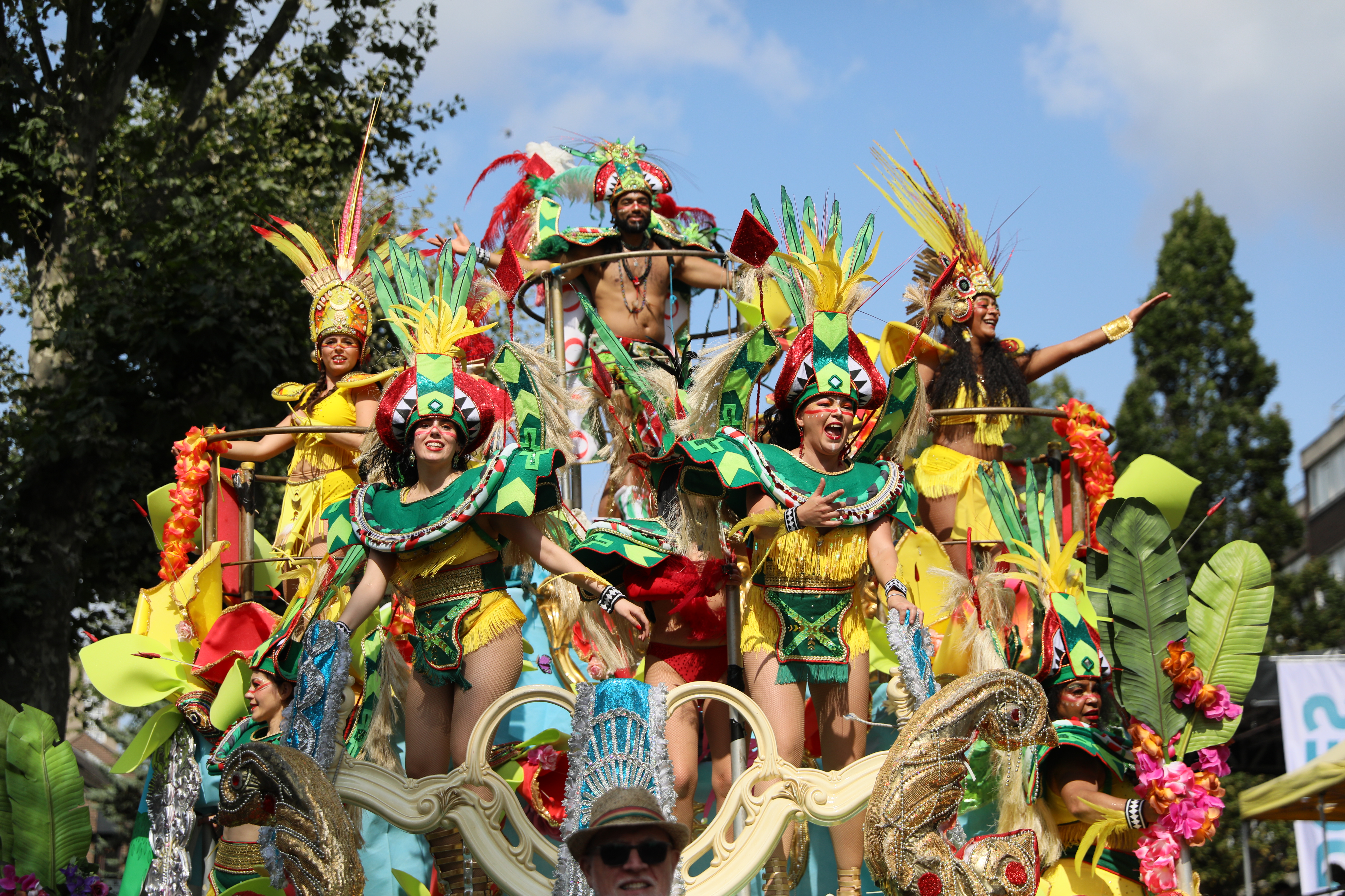 AUGUST 26: Revellers attend Notting Hill Carnival on August 26, 2024 in London, United Kingdom. The Adult parade takes place on Monday featuring floats and dancers. The Notting Hill Carnival celebrating Caribbean culture has taken place over the summer bank holiday most years since 1966. (Photo by Alishia Abodunde/Getty Images