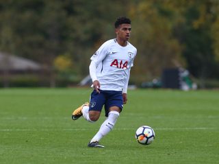 Marcus Edwards in action for Tottenham back in 2017