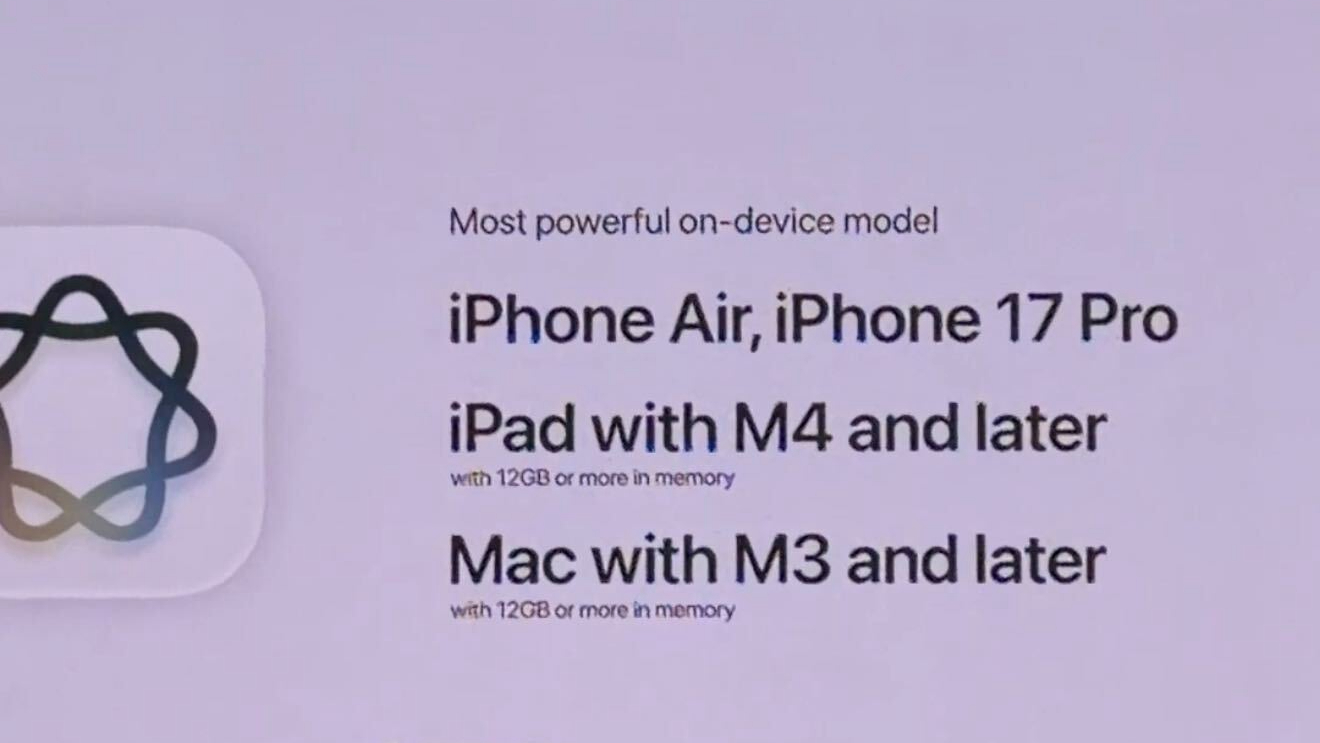 The Siri AI device requirements list
