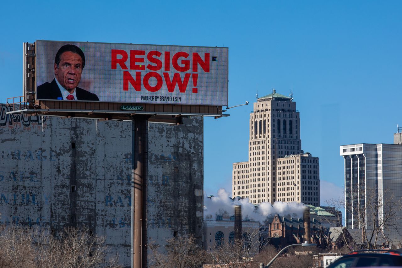 A billboard targeting Cuomo