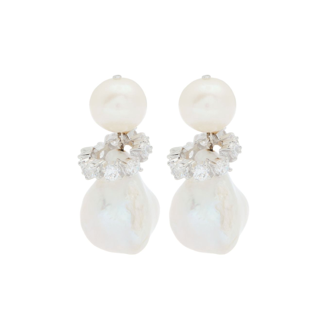 COMPLETEDWORKS, Baroque Pearl-Embellished Sterling Silver Drop Earrings