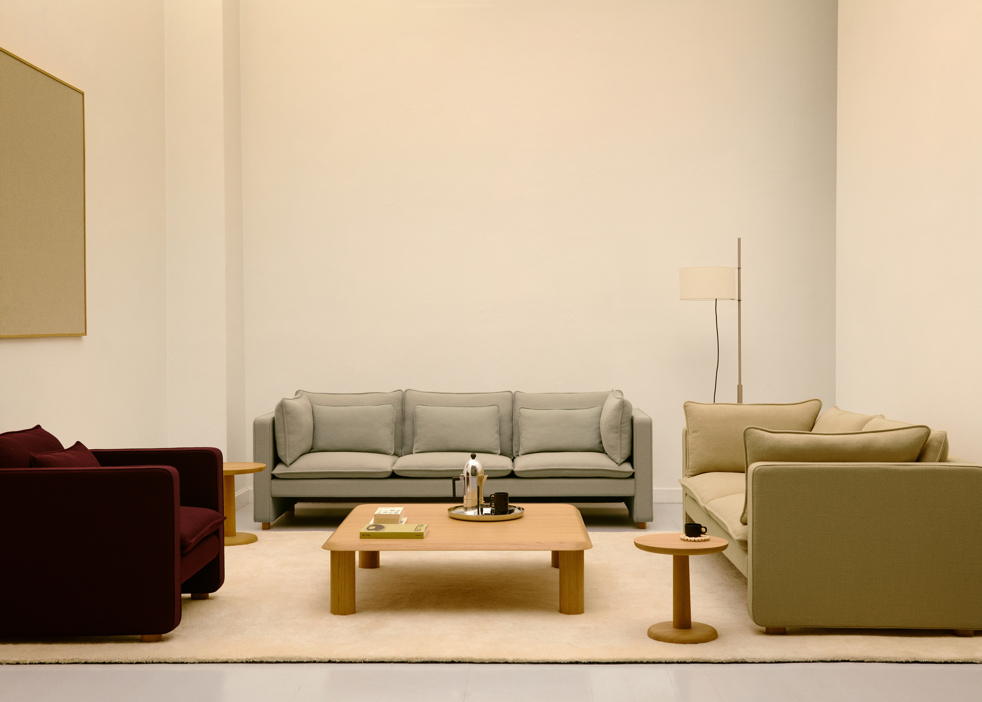 fredericia jota sofas in a minimalist living room