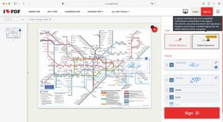 Using I Love PDF to edit a PDF of the London Tube map for free