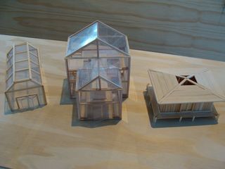 Three scaled architectural models