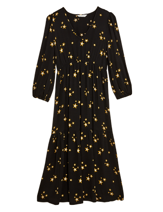 black and yellow floral m&s ghost dress
