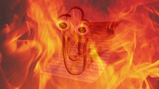 Clippy wreathed in flame