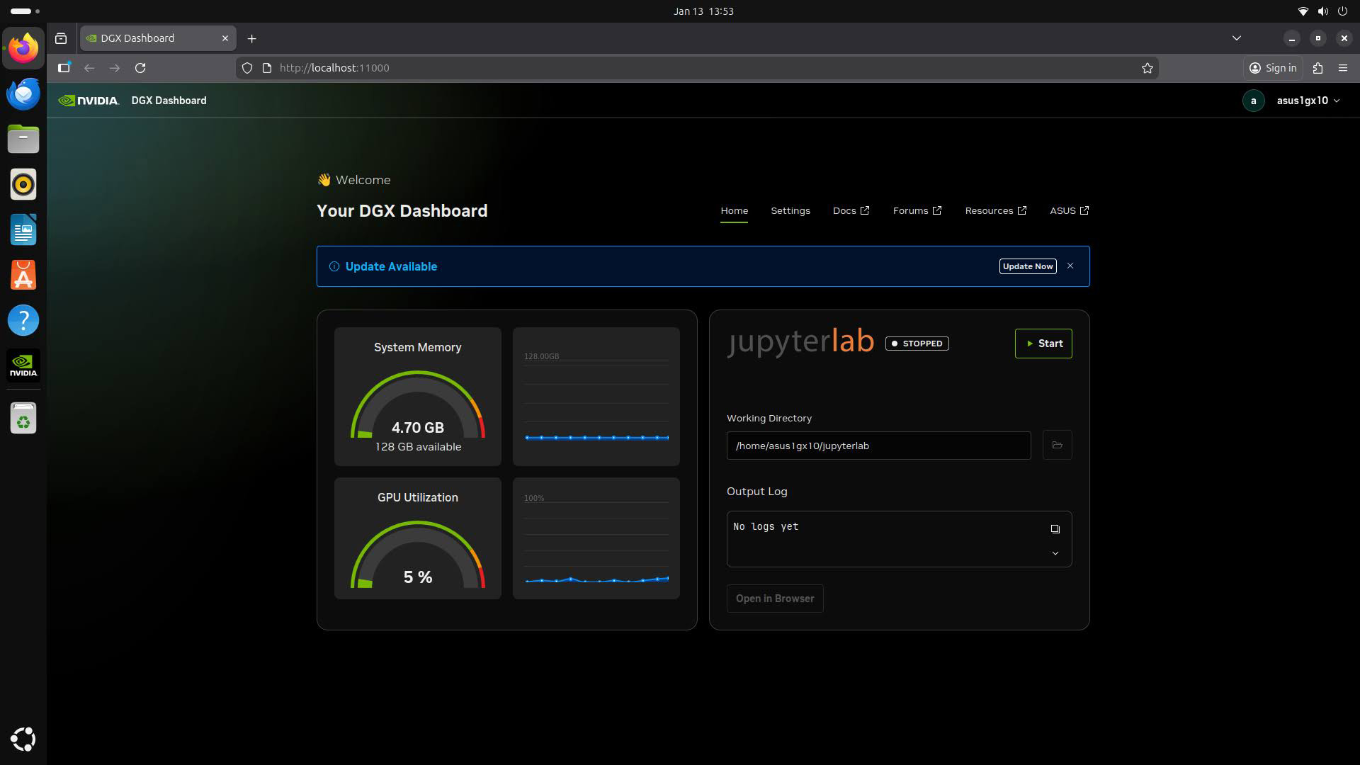 Interface on the Asus Ascent GX10