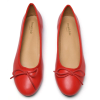 French Sole Amelie Red Leather Pumps, £120 ($147.49) | Wolf &amp; Badger