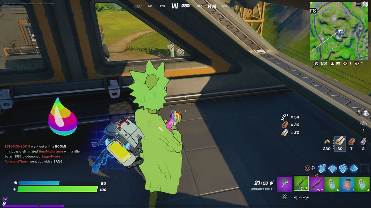 Fortnite Color Bottles paint locations to customize Toona Fish
