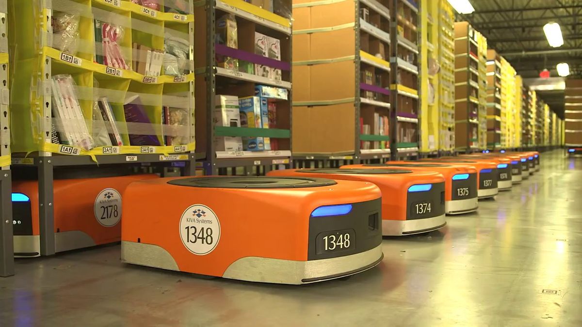 Amazon warehouse robots