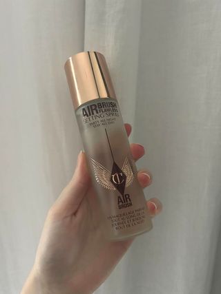 @gracelindsay__ testing the Charlotte Tilbury Airbrush Flawless Setting Spray