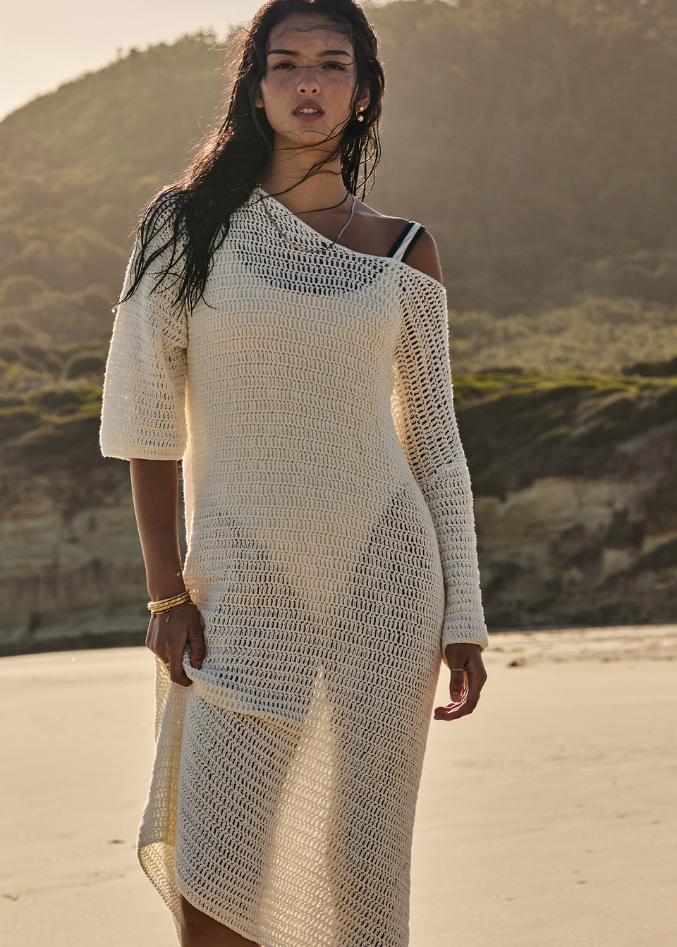 The Upside, DUSTY-RAY CROCHET DRESS