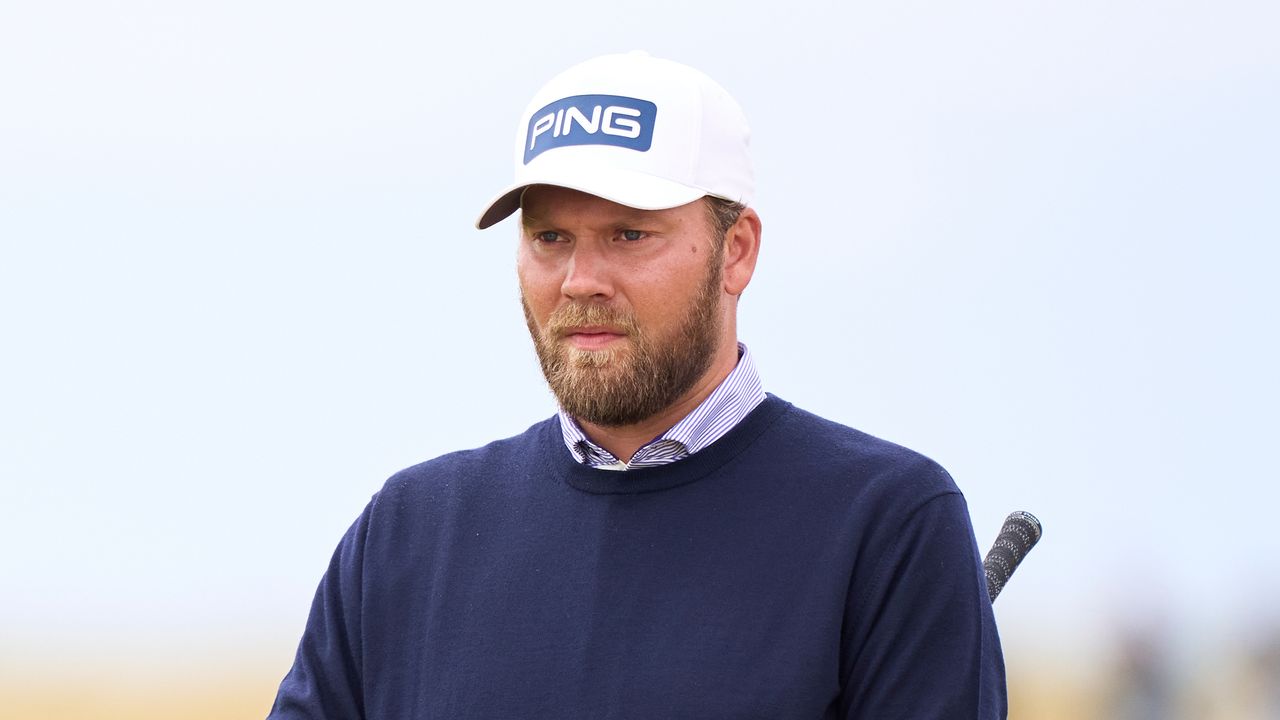 Daniel Brown looks on at the 152nd Open Championship