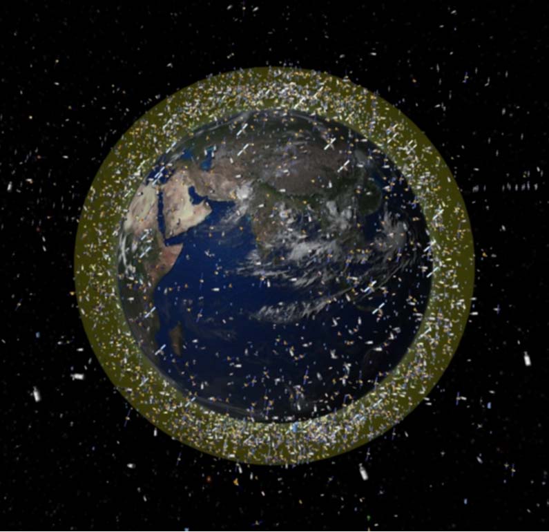 space debris density illustration