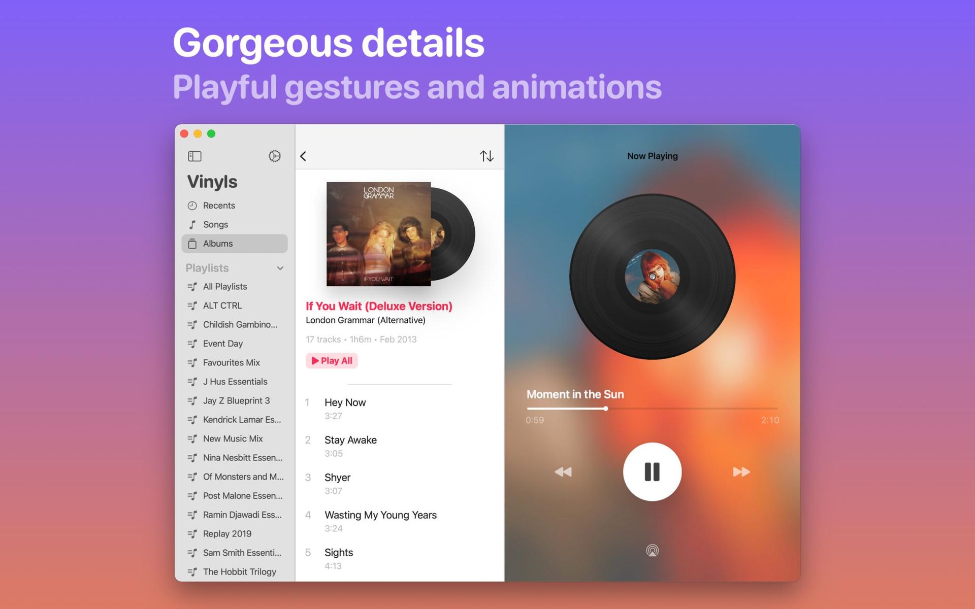 Vinyls is a new music app for iPhone, iPad, and Mac that's full of