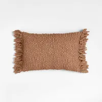 Chunky Woven Wool Fringe Pillow Cover