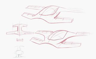 new sketches of gliding manta ray design