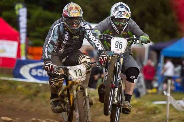 Racers in action