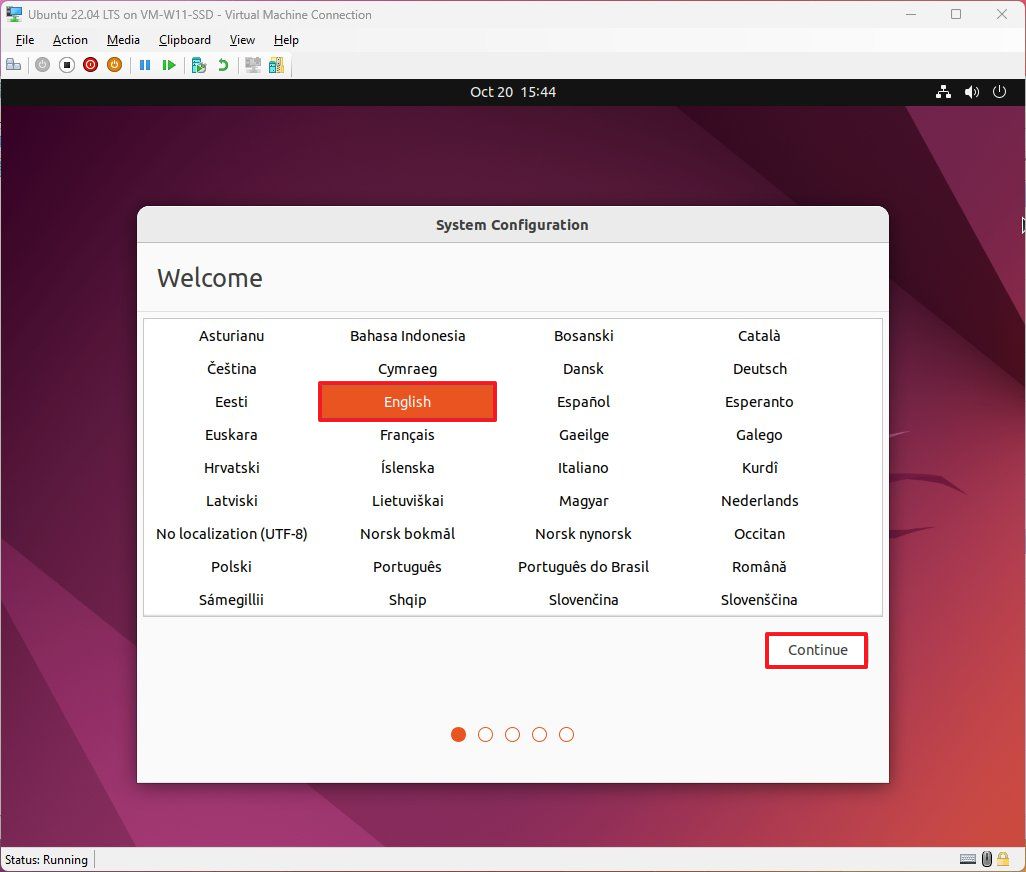 Язык установки Ubuntu