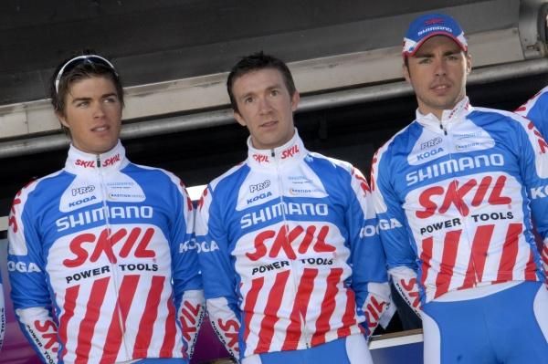 Skil-Shimano's Steve Houanard, Thierry Hupond and Yann Huguet.