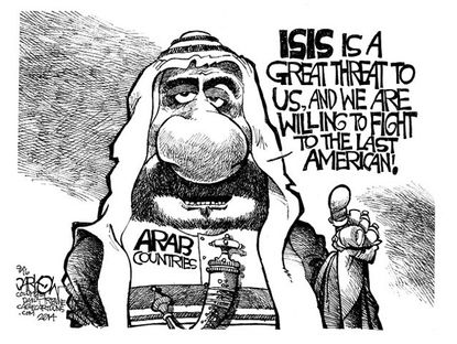 Political cartoon Middle East ISIS world