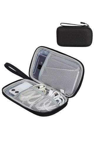 Fyy Electronics Organizer Travel Bag Electronic Accessories Carrying Case Portable Waterproof All in One Storage Bag for Cables Charger Phone Headphones - Small - Black