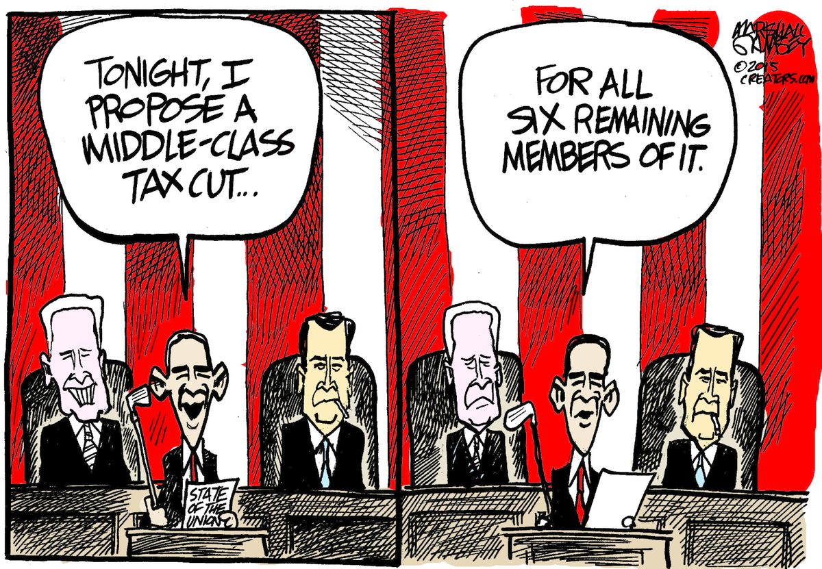 Obama cartoon U.S. SOTU middle class | The Week