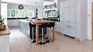 limestone flooring in kitchen