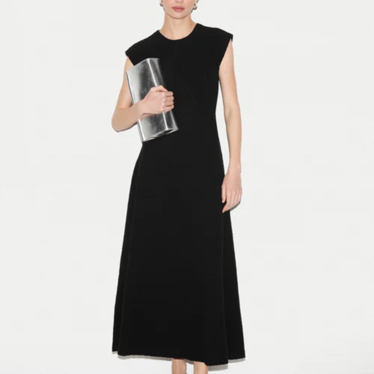 Jigsaw Crinkle Cotton Dress | Black